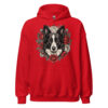 Sweat à capuche Border Collie – Tattoo – rouge – AMOUR CHIEN