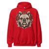 Sweat à capuche Bouledogue – Tattoo n° 2 – rouge – AMOUR CHIEN
