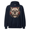 Sweat à capuche Bouledogue – Tattoo – bleu marine – AMOUR CHIEN