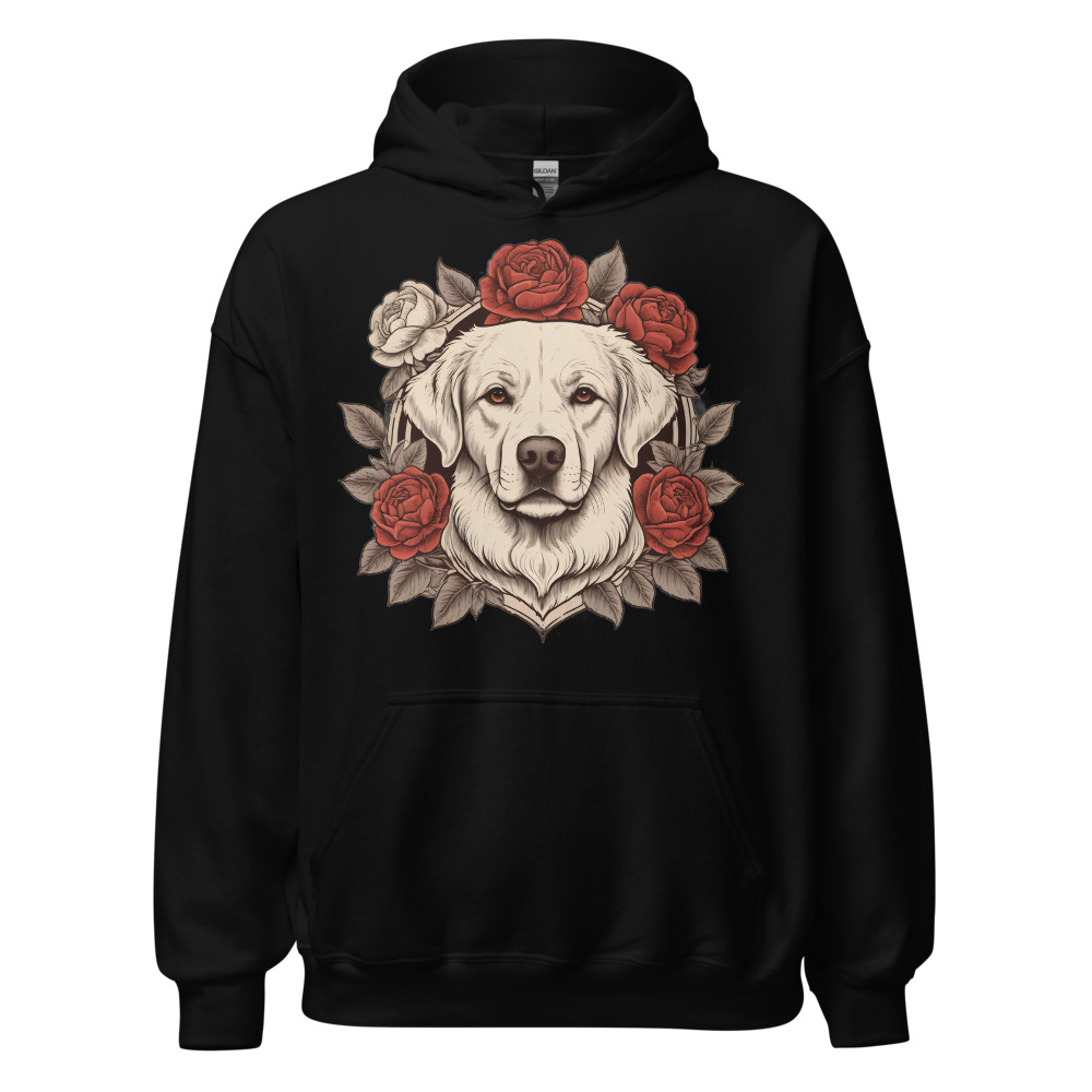 Sweat à capuche Golden Retriever – Tattoo – noir – AMOUR CHIEN