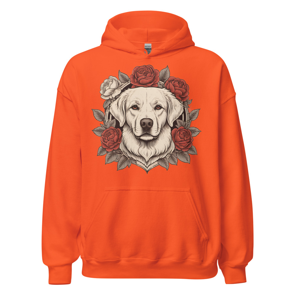 Sweat à capuche Golden Retriever – Tattoo – orange – AMOUR CHIEN