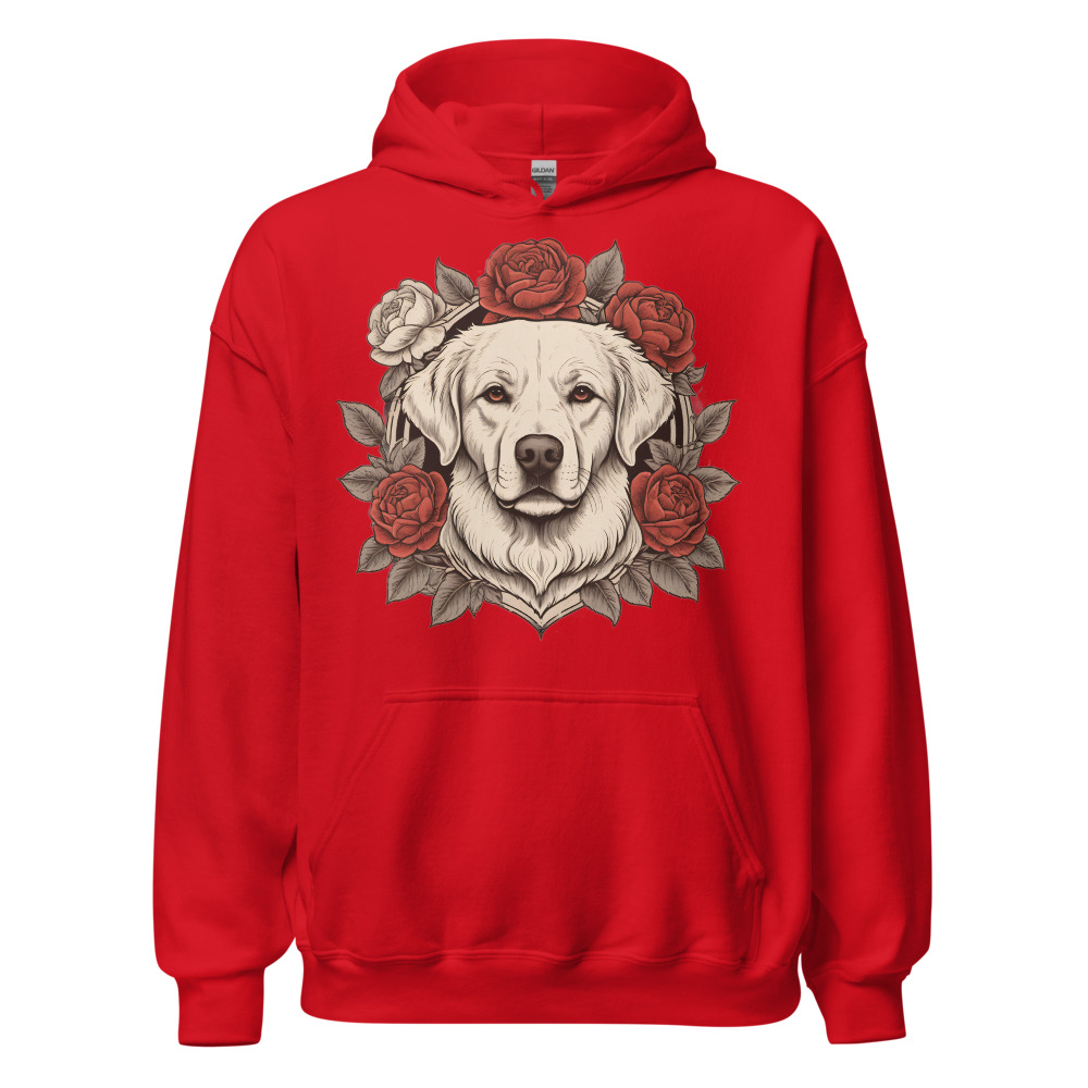 Sweat à capuche Golden Retriever – Tattoo – rouge – AMOUR CHIEN