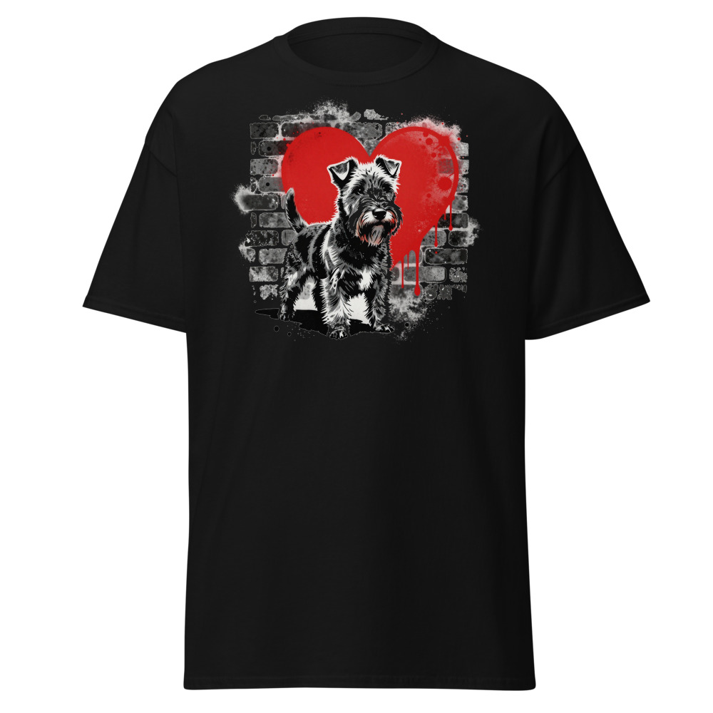 T-shirt Airedale Terrier – Street Art – noir – AMOUR CHIEN