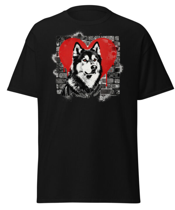T-shirt Malamute de l'Alaska – Street Art – noir – AMOUR CHIEN