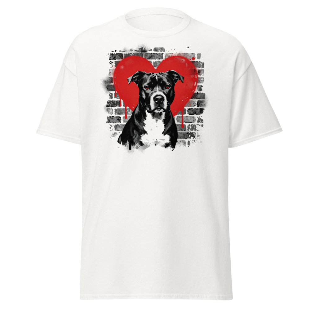 T-shirt American Staff – Street Art – blanc – AMOUR CHIEN