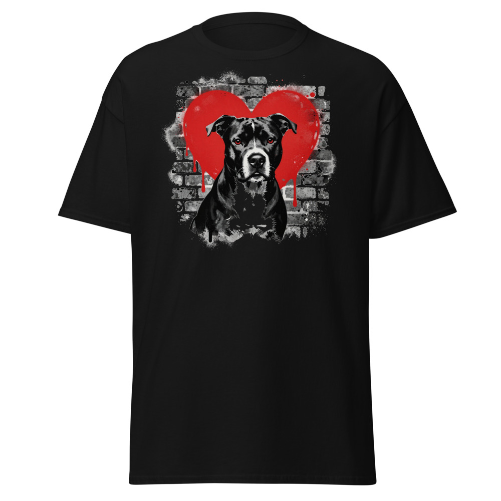 T-shirt American Staff – Street Art – noir – AMOUR CHIEN