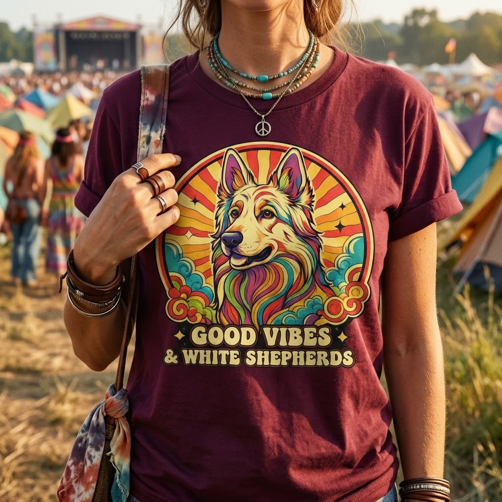 T-shirt Berger Blanc Suisse 70's