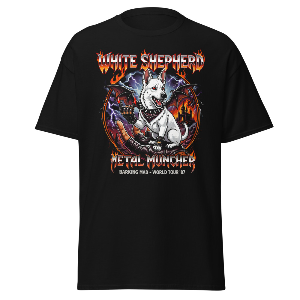 T-shirt Berger Blanc Suisse – Metal – noir – AMOUR CHIEN