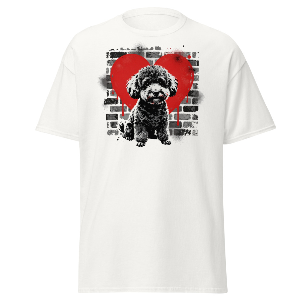 T-shirt Bichon Frisé – Street Art – blanc – AMOUR CHIEN