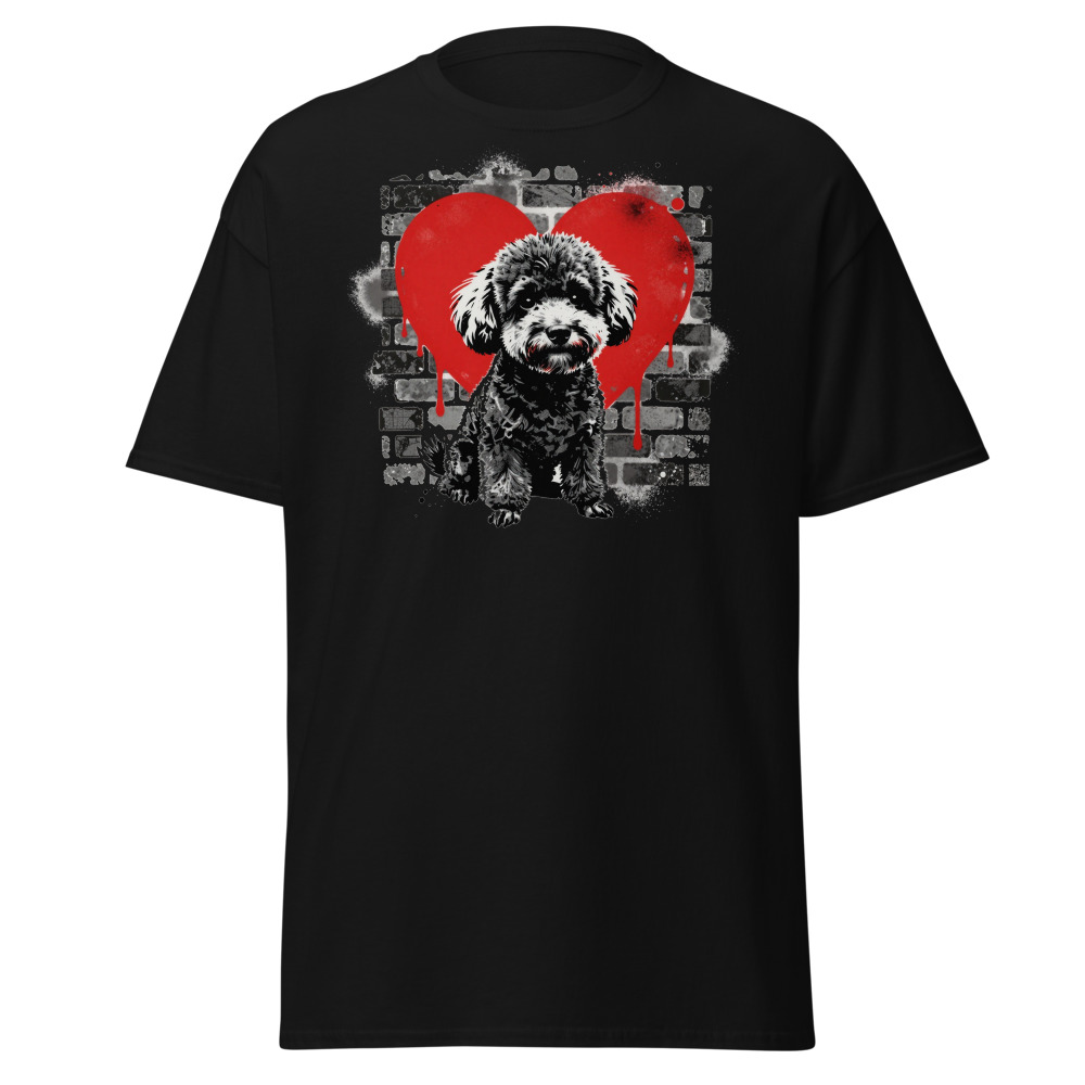 T-shirt Bichon Frisé – Street Art – noir – AMOUR CHIEN