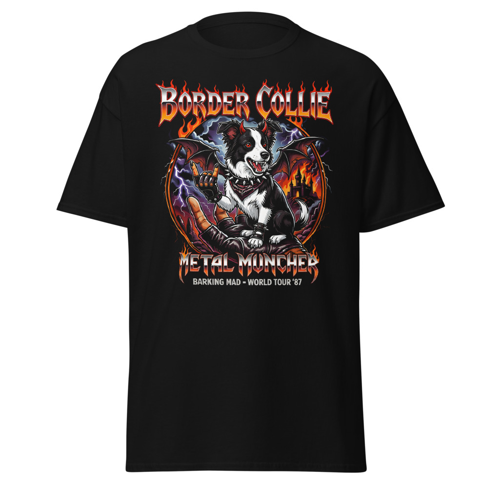T-shirt Border Collie – Metal – noir – AMOUR CHIEN
