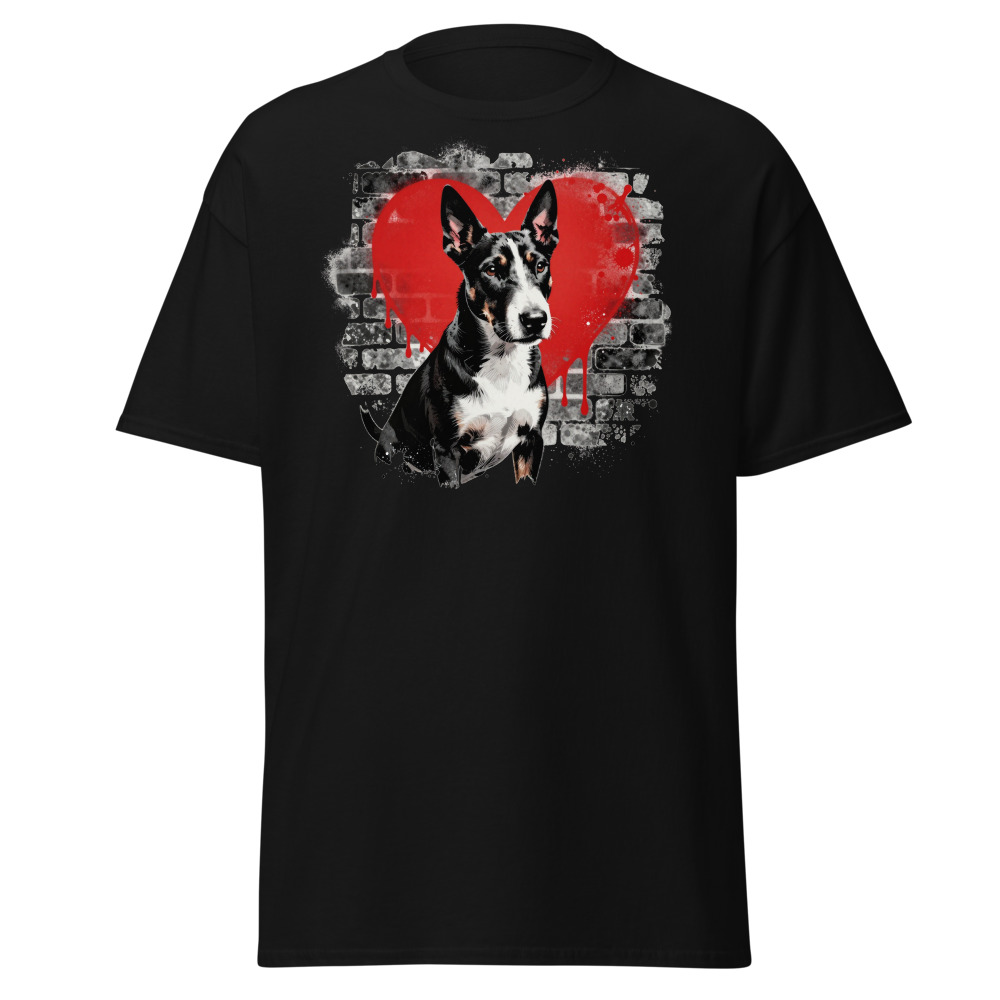 T-shirt Bull Terrier – Street Art – noir – AMOUR CHIEN