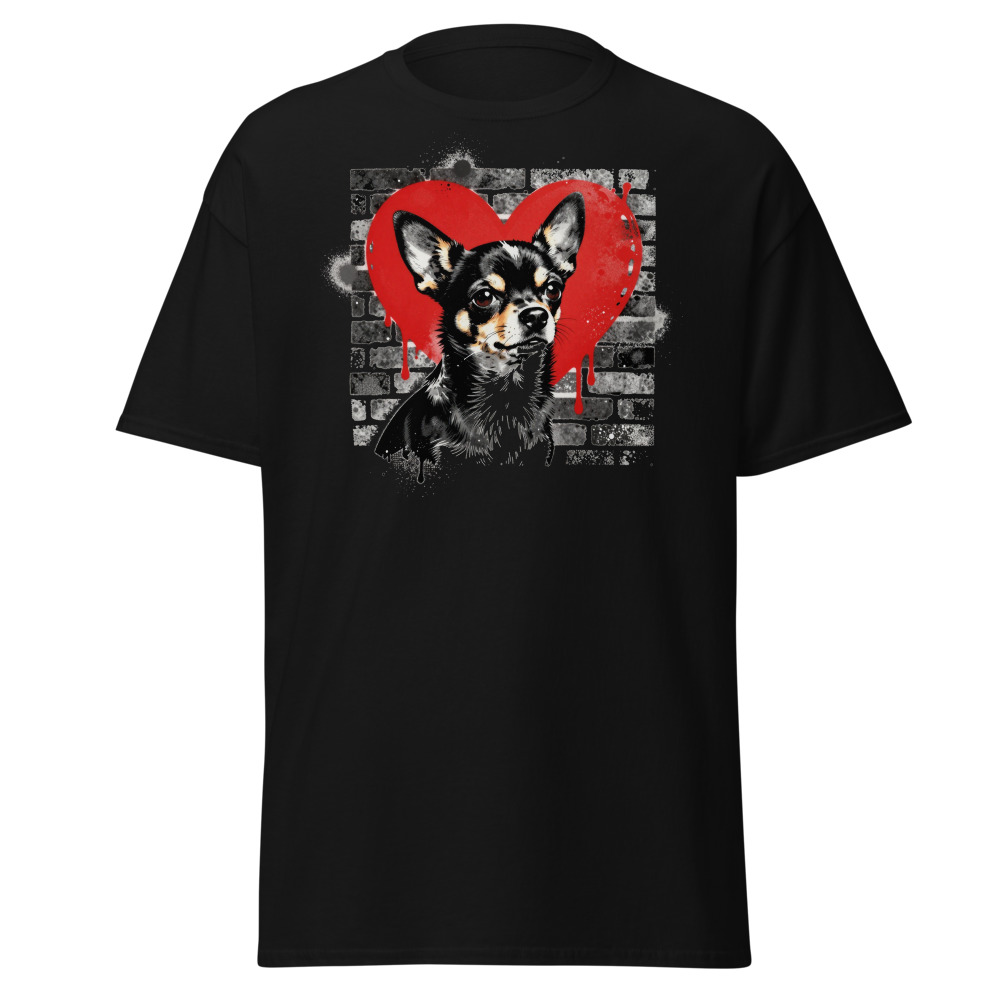T-shirt Chihuahua – Street Art – noir – AMOUR CHIEN