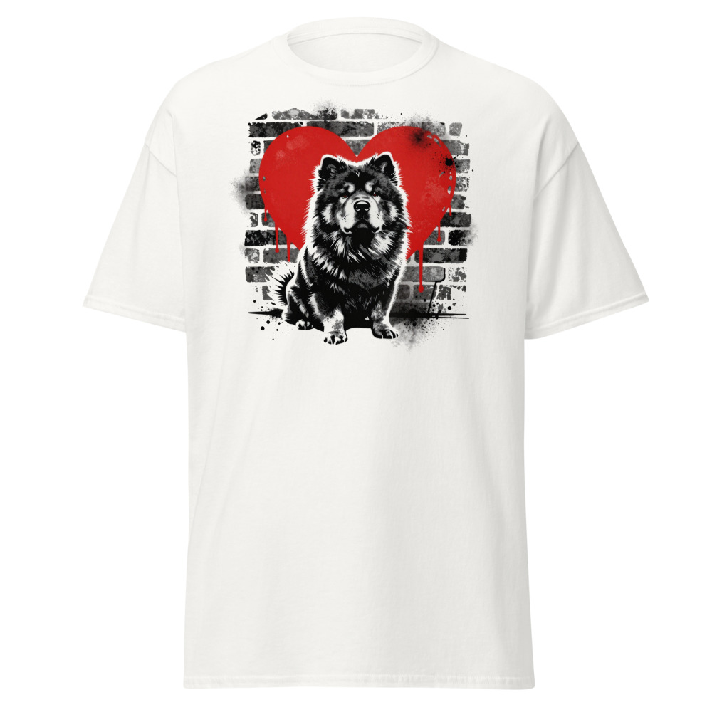 T-shirt Chow-Chow – Street Art – blanc – AMOUR CHIEN