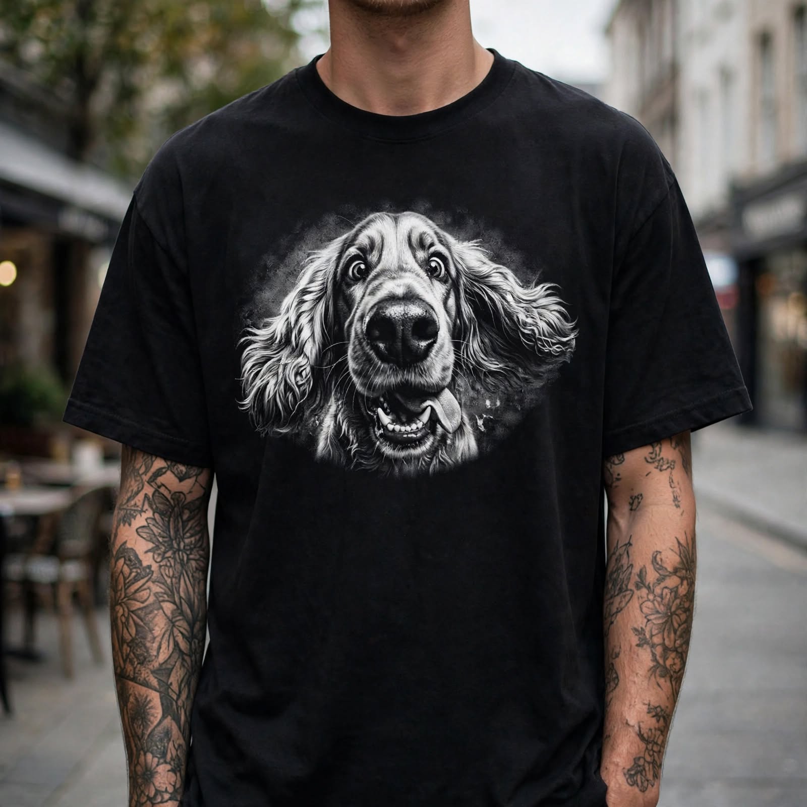 T-shirt Cocker Black & White