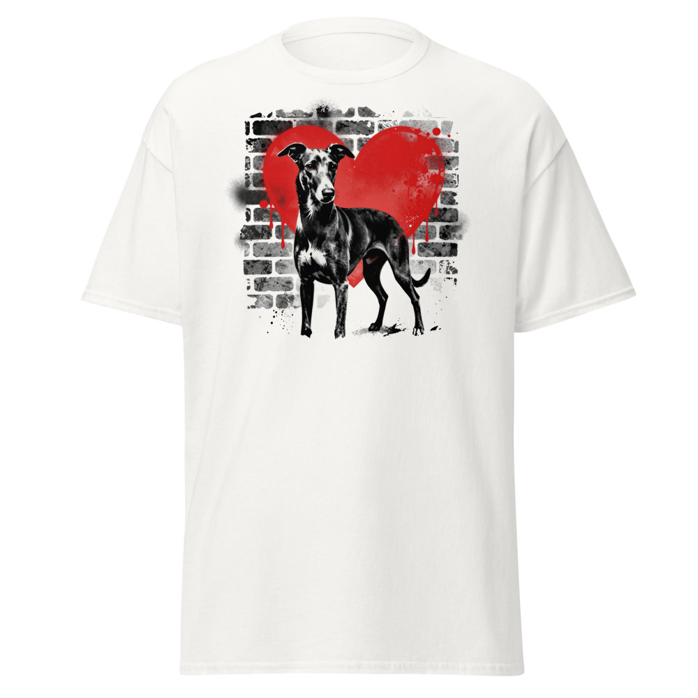 T-shirt Petit Lévrier Italien – Street Art – blanc – AMOUR CHIEN