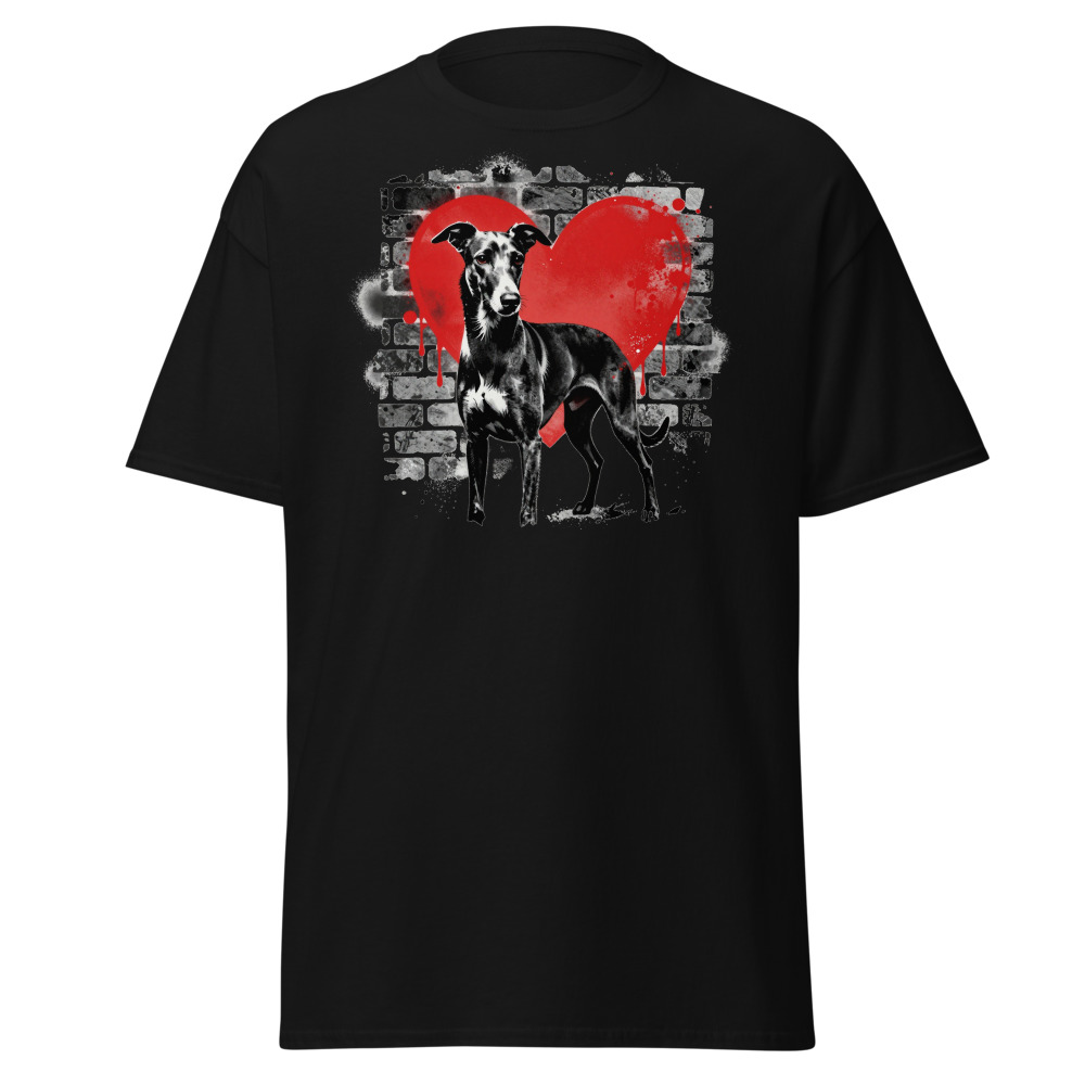 T-shirt Petit Lévrier Italien – Street Art – noir – AMOUR CHIEN