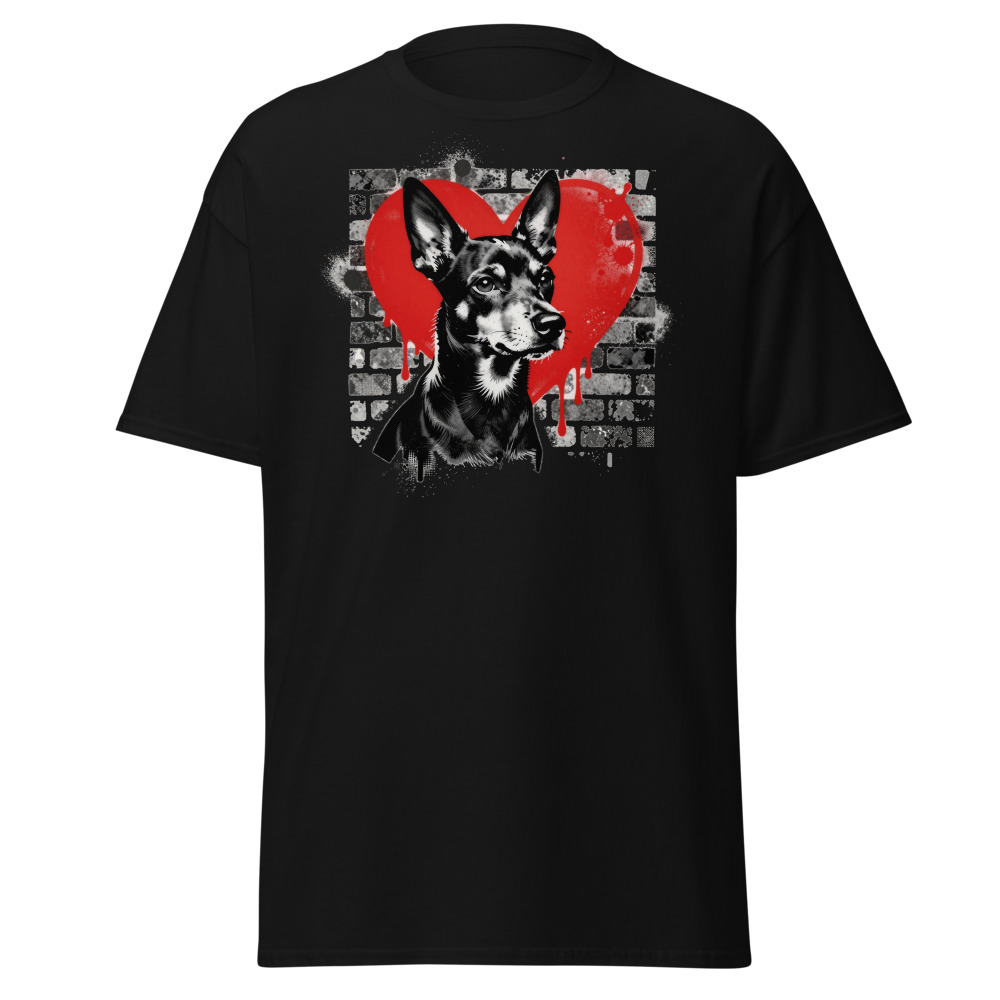 T-shirt Pinscher Nain – Street Art – noir – AMOUR CHIEN
