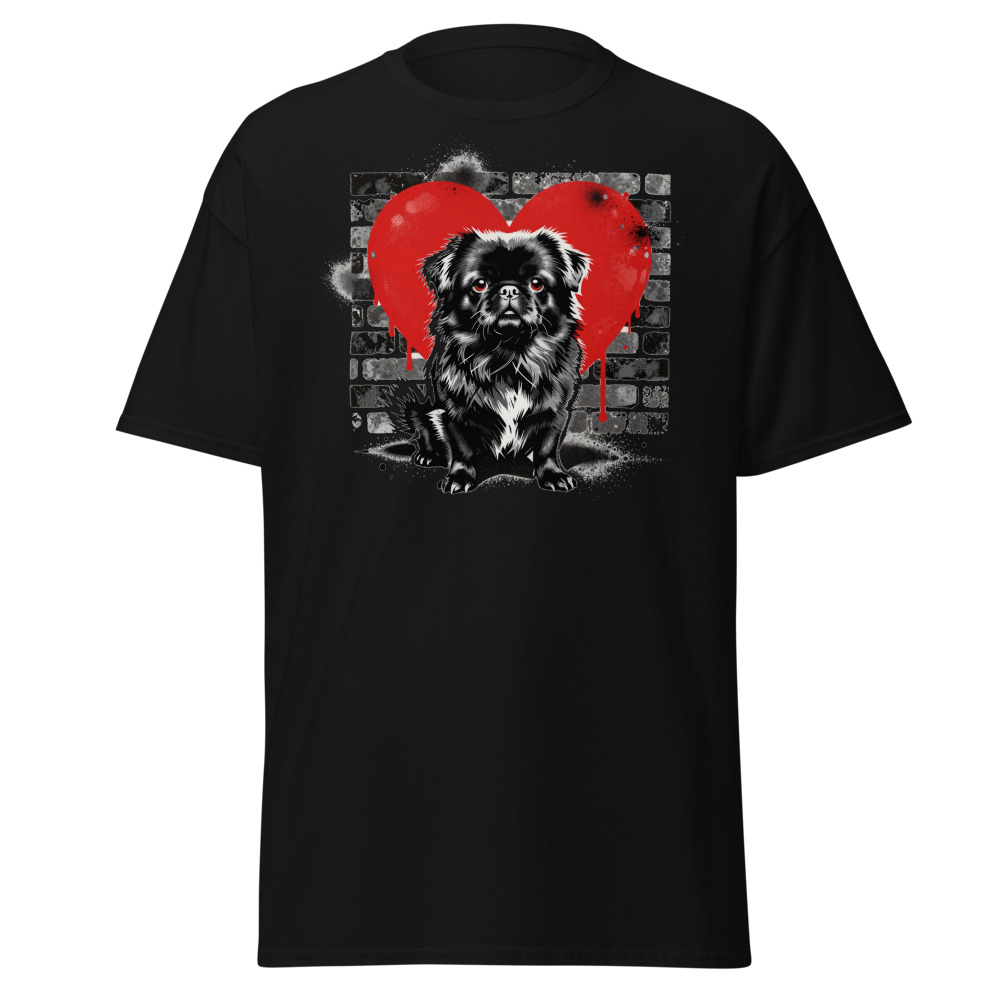 T-shirt Pékinois – Street Art – noir – AMOUR CHIEN