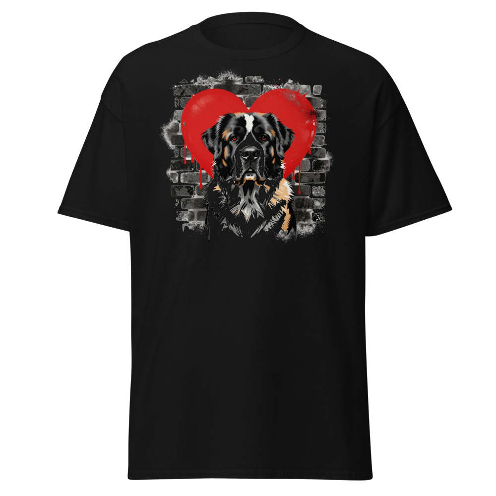 T-shirt Saint-Bernard – Street Art – noir – AMOUR CHIEN
