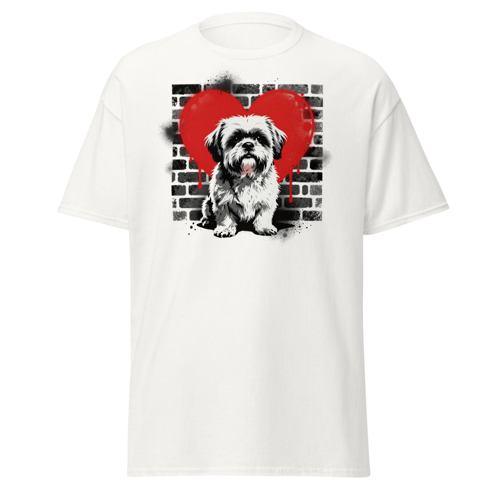 T-shirt Shih Tzu – Street Art – blanc – AMOUR CHIEN