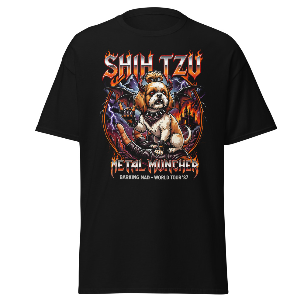 T-shirt Shih Tzu – Metal – noir – AMOUR CHIEN