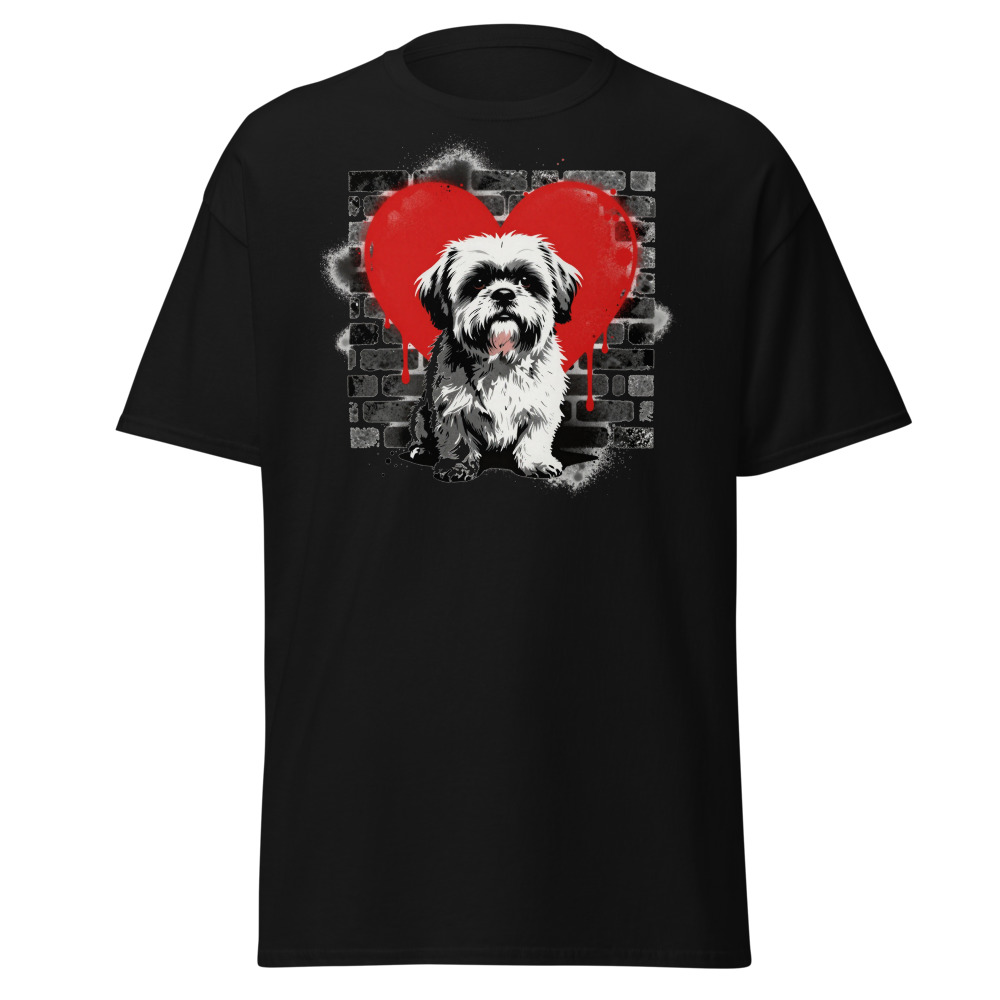 T-shirt Shih Tzu – Street Art – noir – AMOUR CHIEN