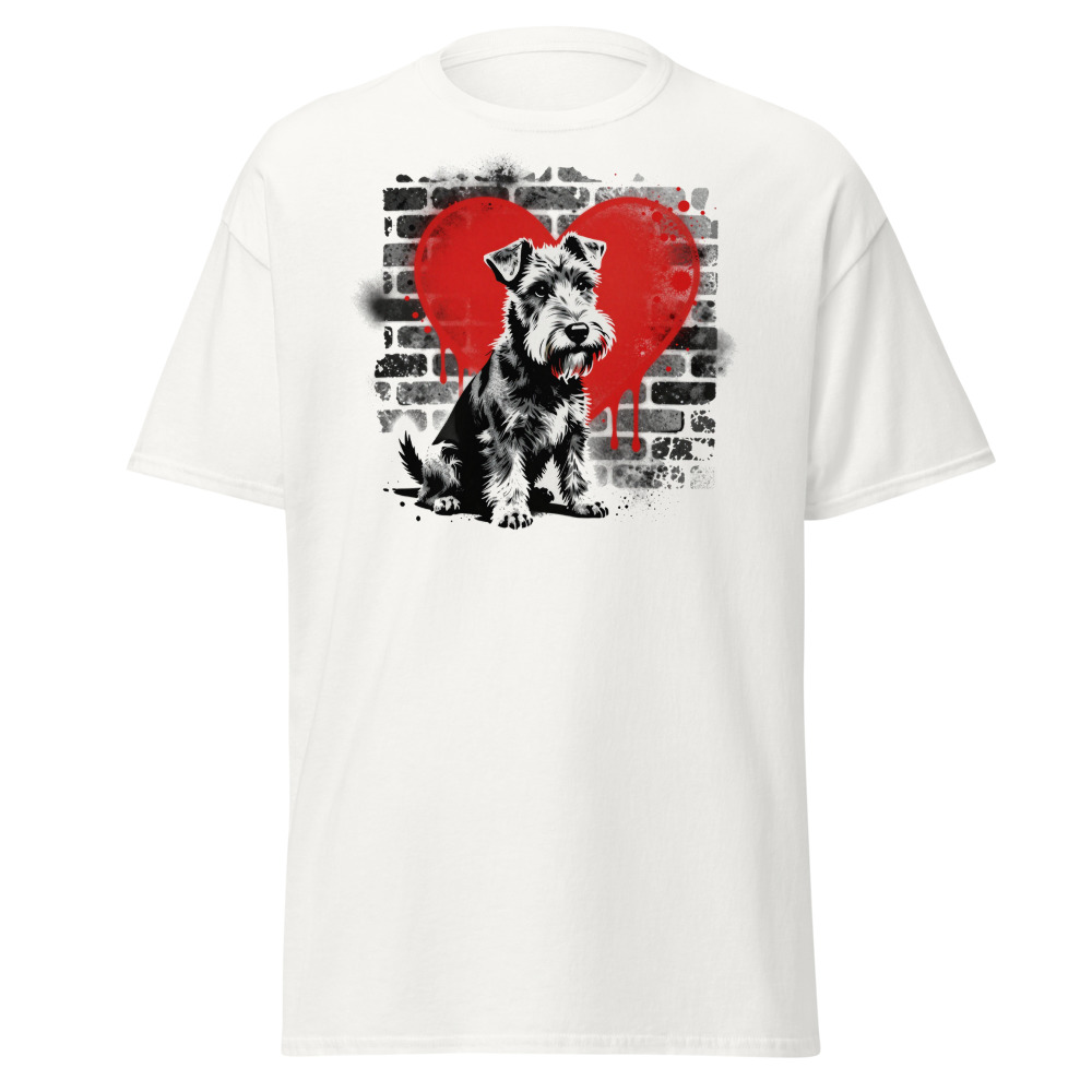 T-shirt Fox Terrier à poil lisse – Street Art – blanc – AMOUR CHIEN