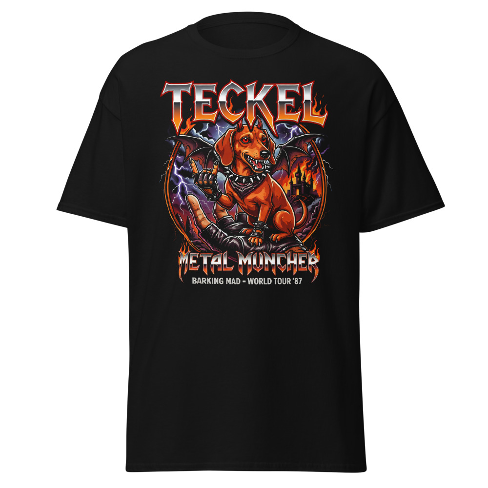 T-shirt Teckel – Metal – noir – AMOUR CHIEN