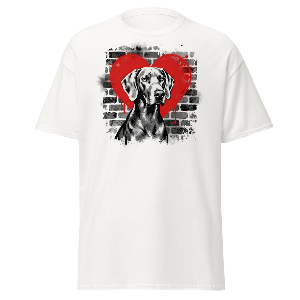 T-shirt Braque de Weimar – Street Art – blanc – AMOUR CHIEN