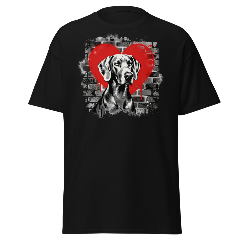 T-shirt Braque de Weimar – Street Art – noir – AMOUR CHIEN