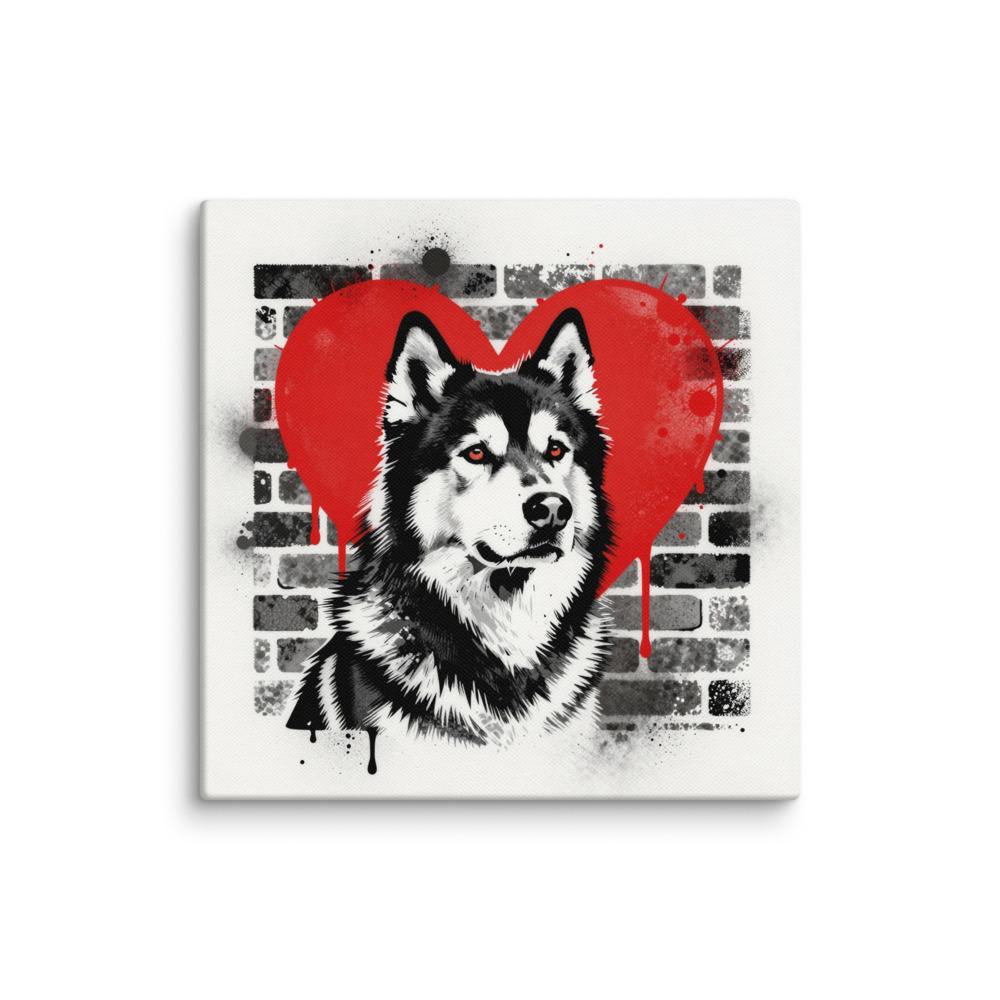 Toile Malamute de l'Alaska – Street Art – AMOUR CHIEN