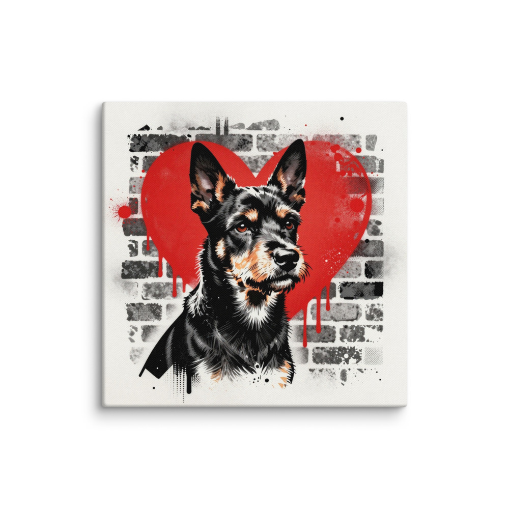 Toile Basenji – Street Art – AMOUR CHIEN