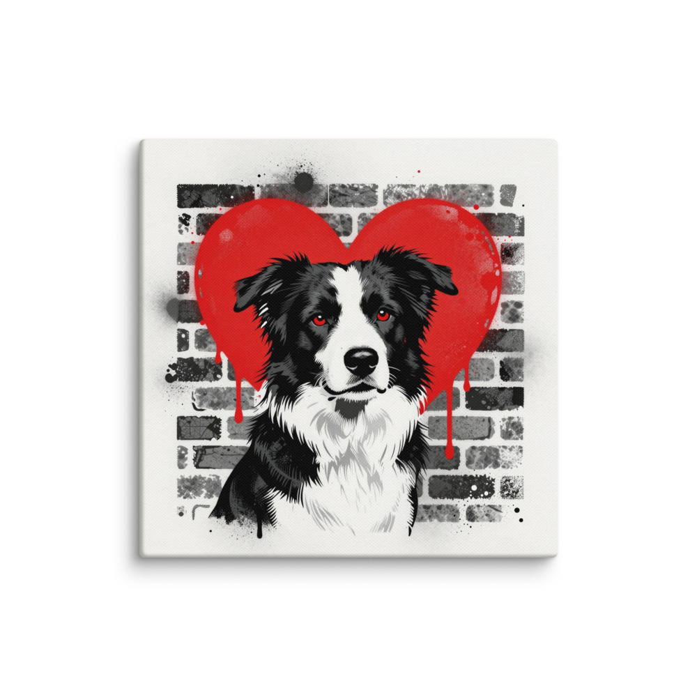 Toile Border Collie – Street Art – AMOUR CHIEN