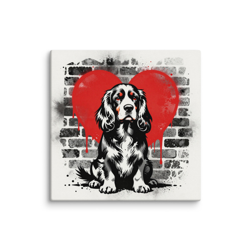 Toile Cocker – Street Art – AMOUR CHIEN