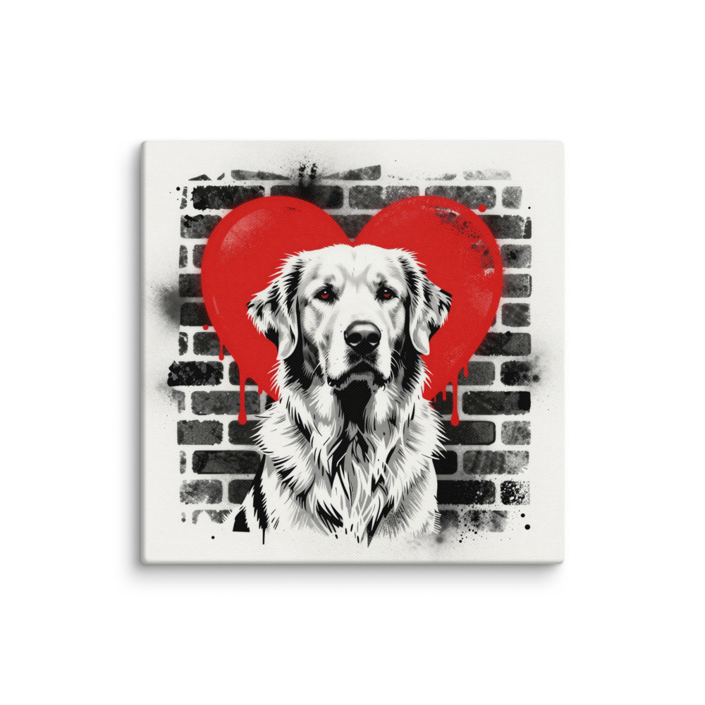 Toile Golden Retriever – Street Art – AMOUR CHIEN