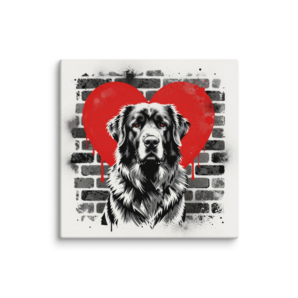 Toile Montagne des Pyrénées – Street Art – AMOUR CHIEN