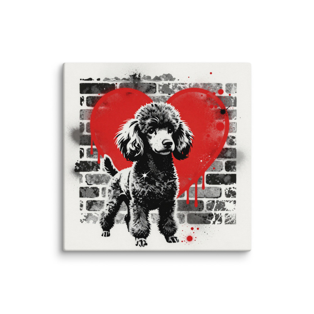 Toile Caniche – Street Art – AMOUR CHIEN
