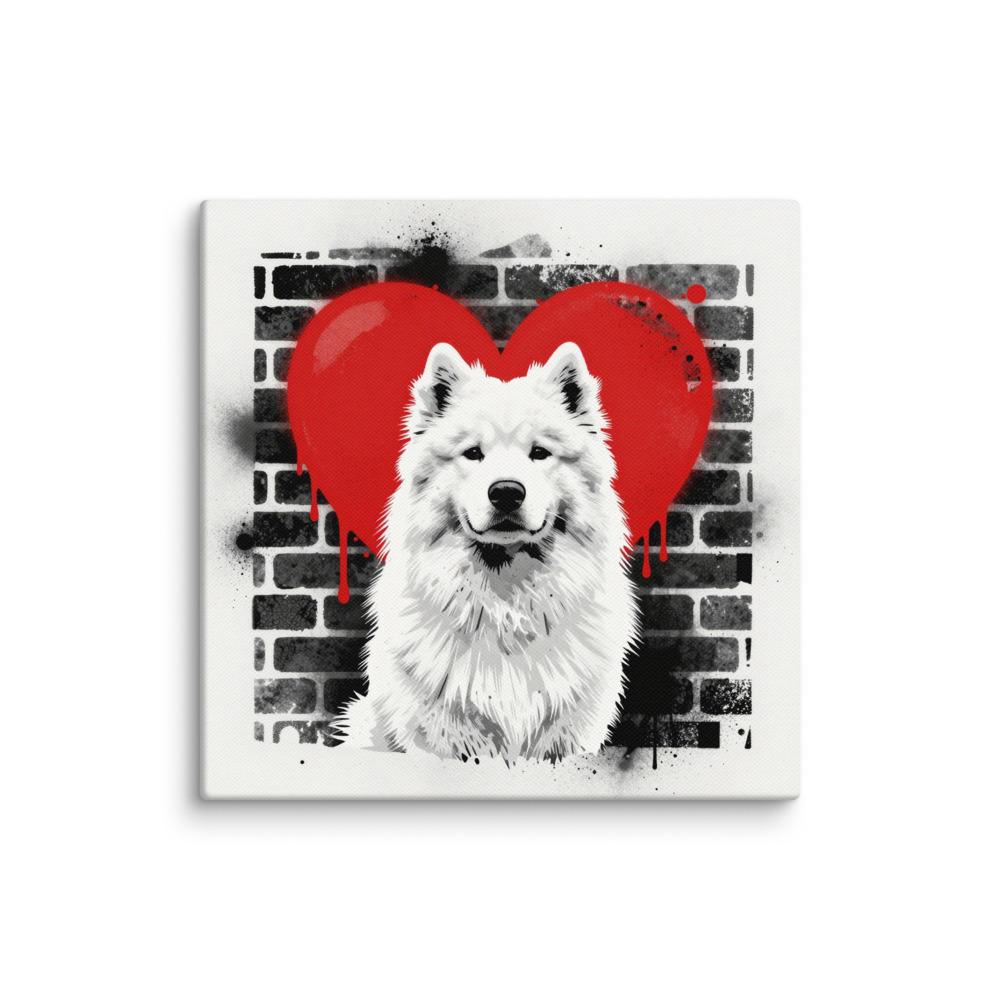 Toile Samoyède – Street Art – AMOUR CHIEN