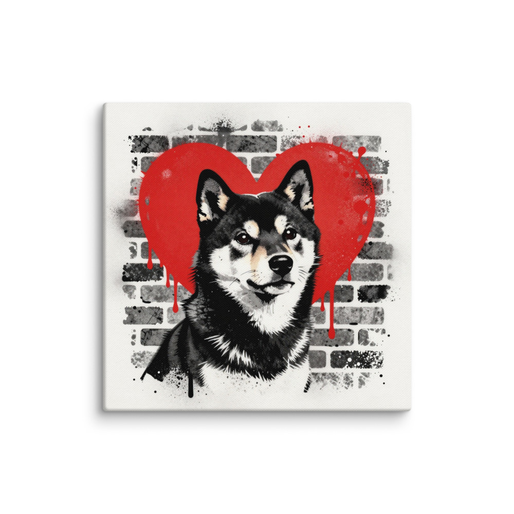 Toile Shiba Inu – Street Art – AMOUR CHIEN
