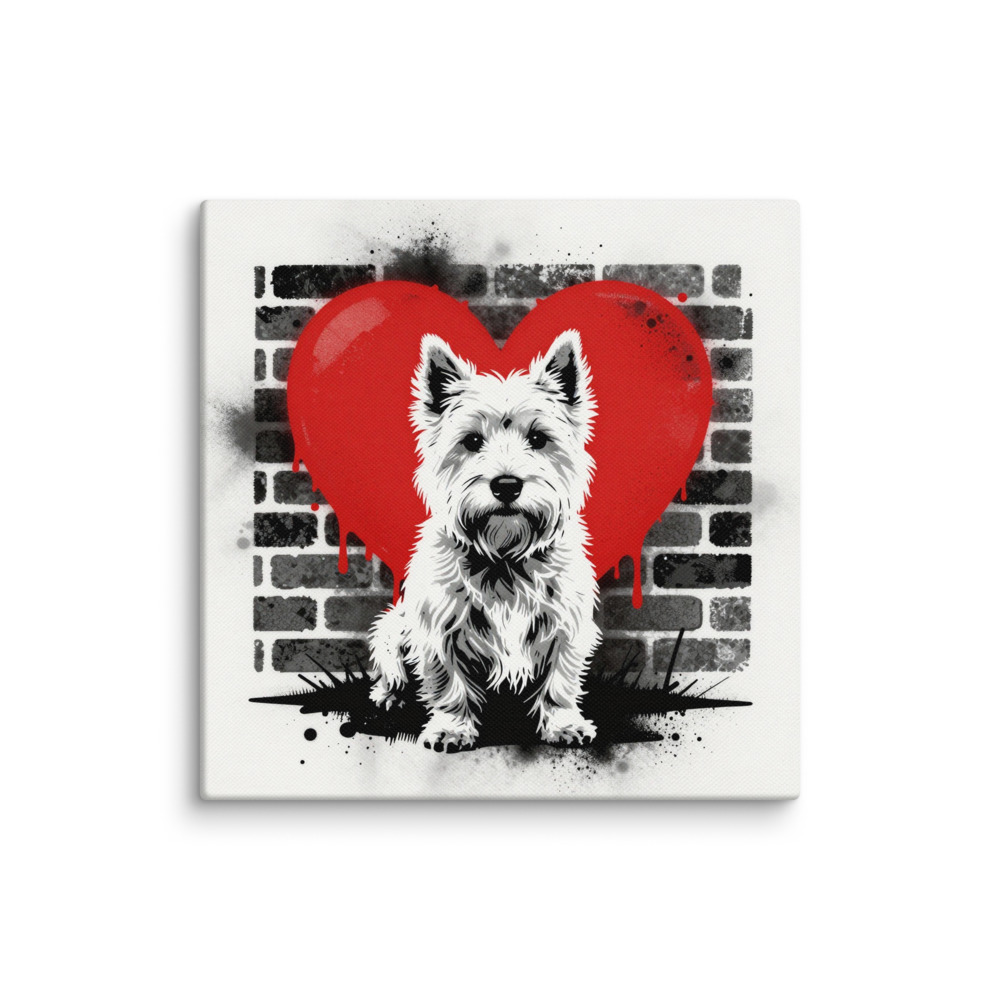 Toile Westie – Street Art – AMOUR CHIEN