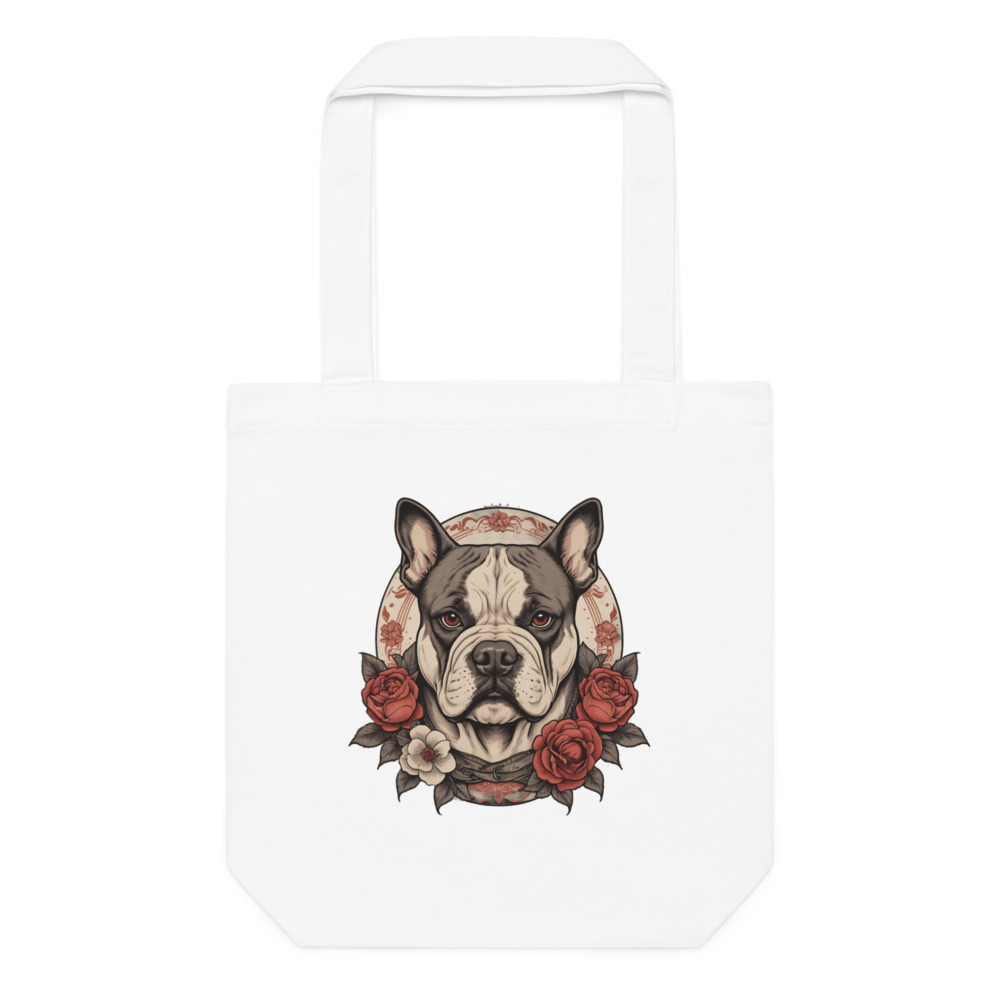 Tote bag American Bully – Tattoo – blanc – AMOUR CHIEN