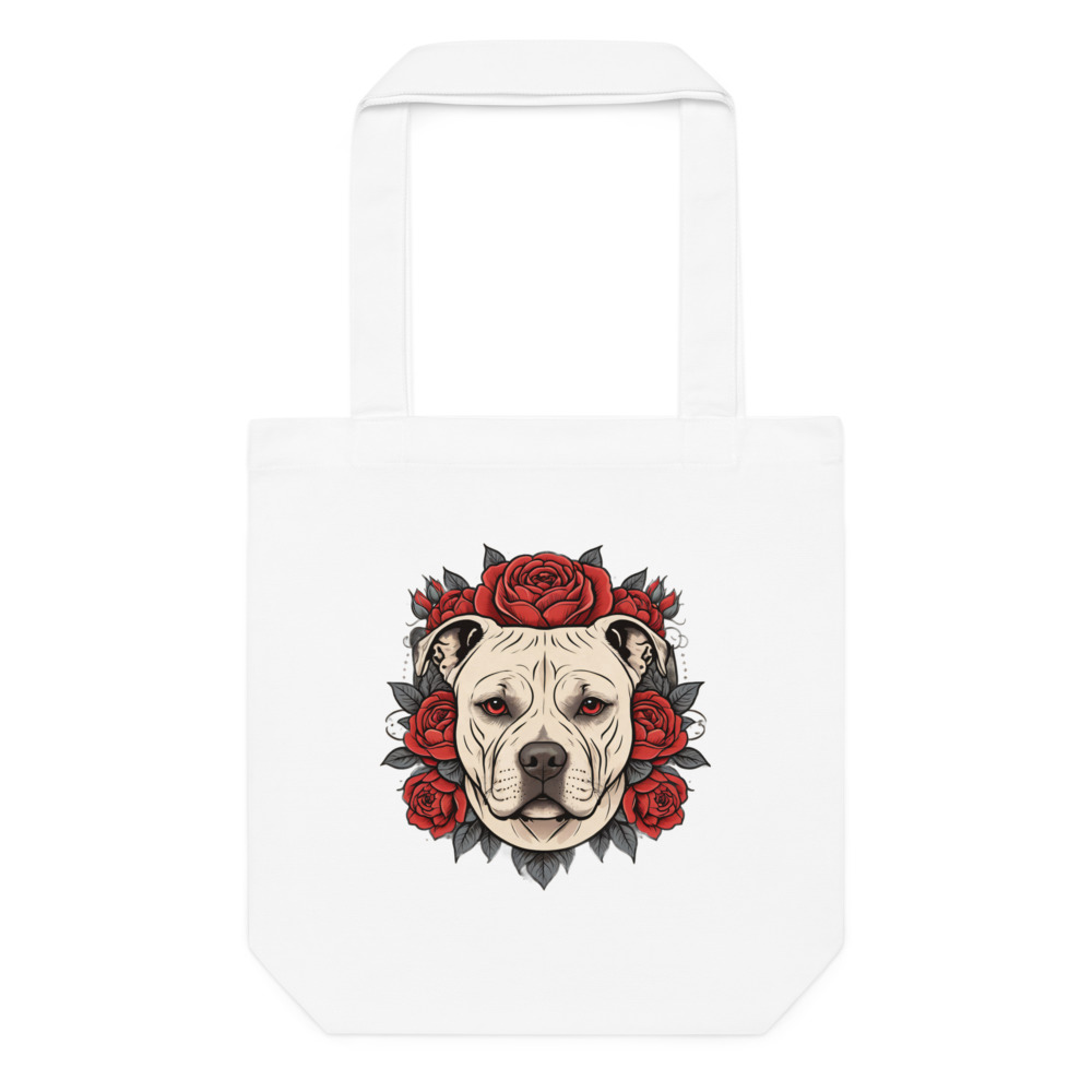 Tote bag American Staff – Tattoo – blanc – AMOUR CHIEN