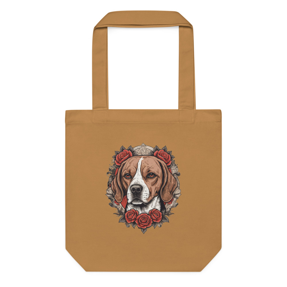 Tote bag Beagle – Tattoo – camel – AMOUR CHIEN