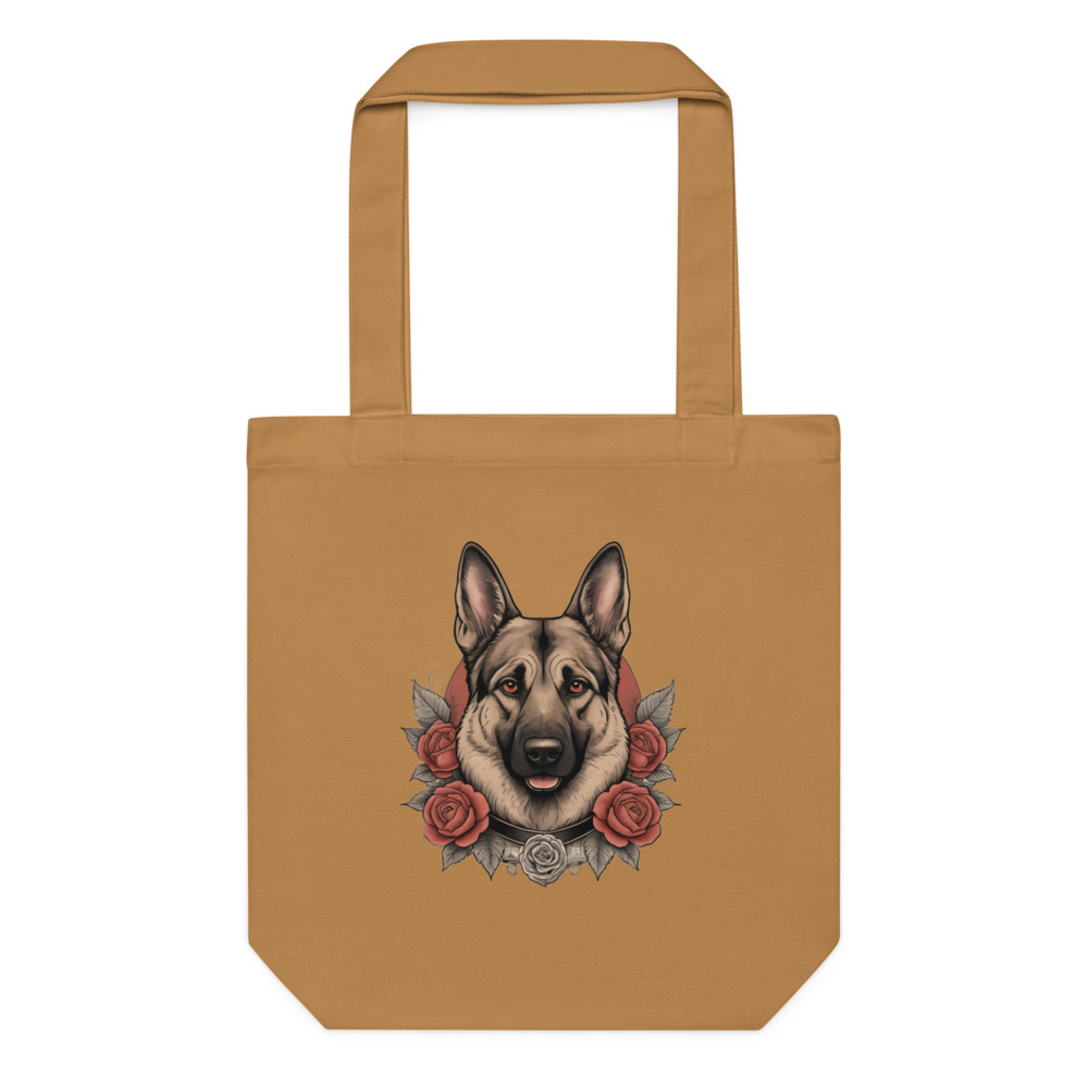 Tote bag Berger Allemand – Tattoo n° 2 – camel – AMOUR CHIEN