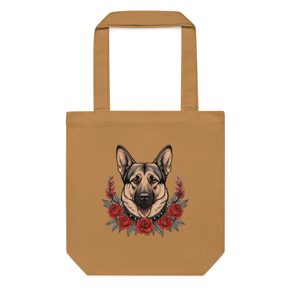 Tote bag Berger Allemand – Tattoo – camel – AMOUR CHIEN