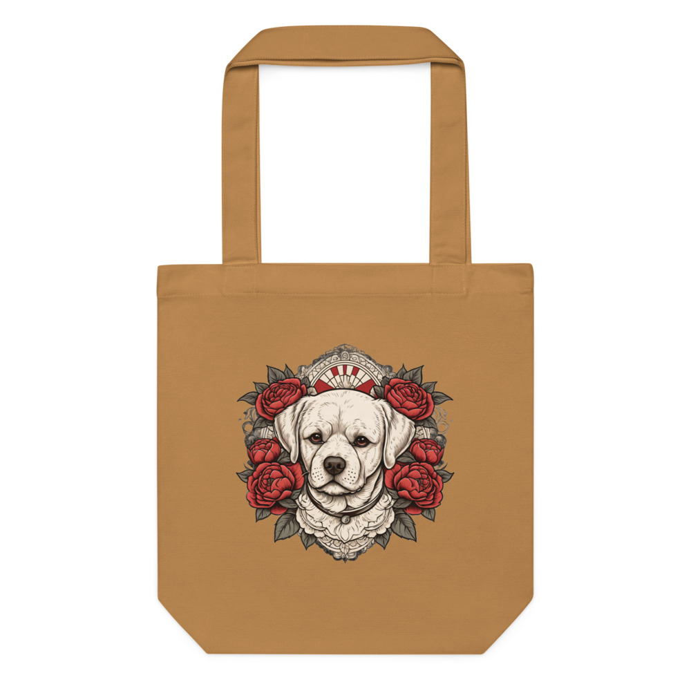 Tote bag Bichon Frisé – Tattoo – camel – AMOUR CHIEN