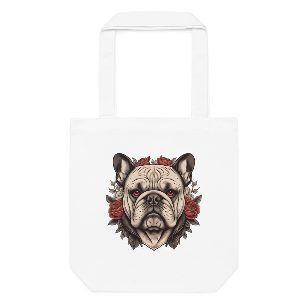Tote bag Bouledogue – Tattoo – blanc – AMOUR CHIEN