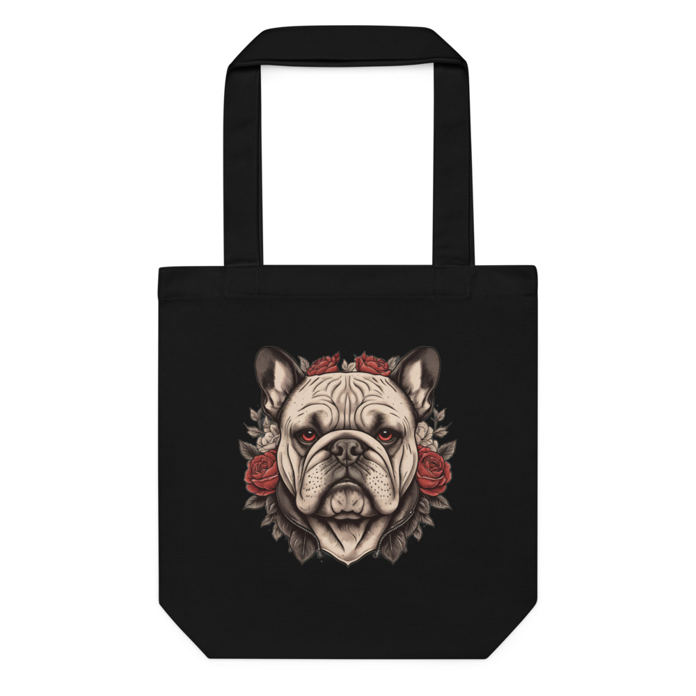 Tote bag Bouledogue – Tattoo – noir – AMOUR CHIEN