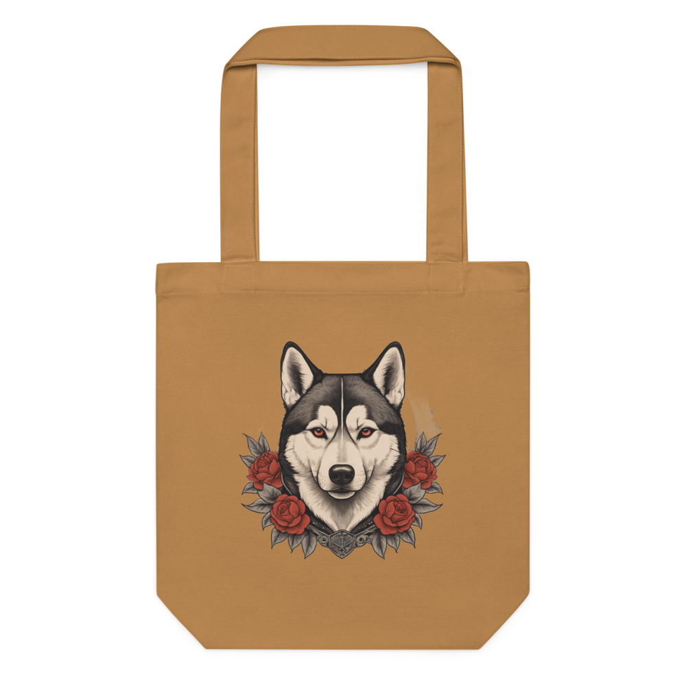 Tote bag Husky – Tattoo – camel – AMOUR CHIEN